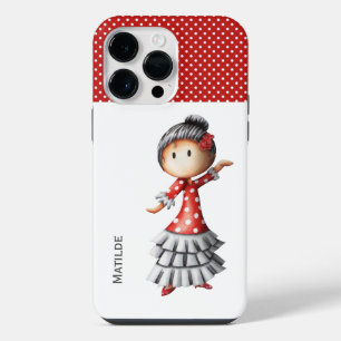 Sevillana Flamenco-Tänzerin Spanisch Roter Tupfen iPhone 14 Pro Max Hülle