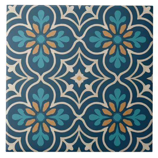 Seville Bloom – Moorish Floral Tile Pattern Fliese (Vorderseite)