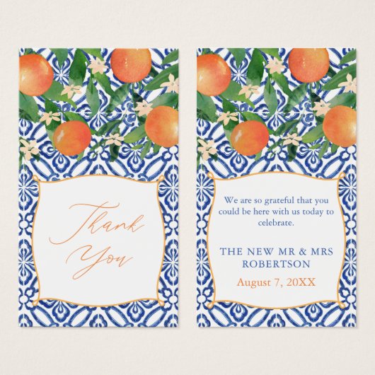 Seville Orange Wedding - Positano Blue - Gefallen  (Vorne & Hinten)