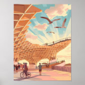 Seville Print Sevilla Illustration Las Setas Print Poster (Vorne)