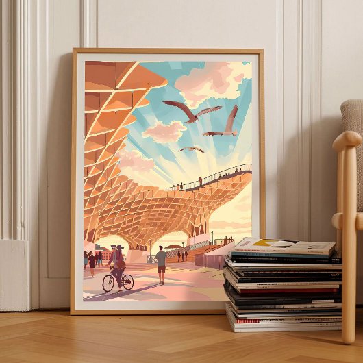 Seville Print Sevilla Illustration Las Setas Print Poster