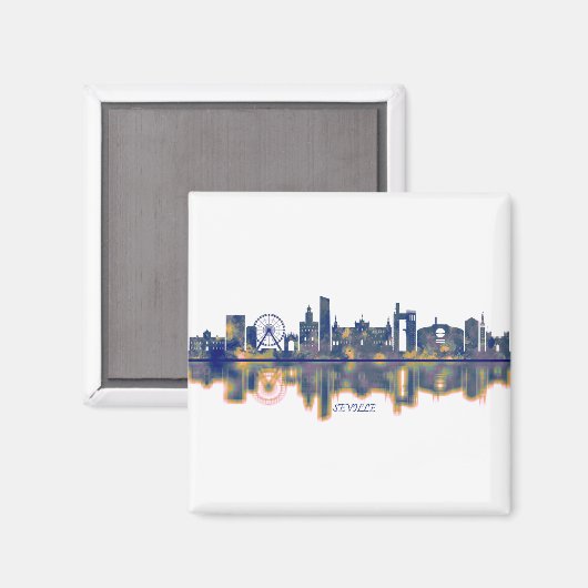 Seville Skyline Magnet (Vorderseite/Rückseite)