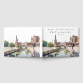 Seville Spain Watercolor Wedding Gästebuch (Voll)
