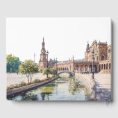 Seville Spain Watercolor Wedding Gästebuch (Rückseite)