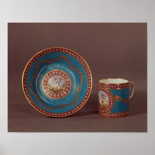 Sevres bleu celeste coffee cup and saucer, c.1780 poster (Vorne)