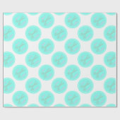 Sew Crafty Aqua Blue Circle mit Schere Geschenkpapier (Flach)