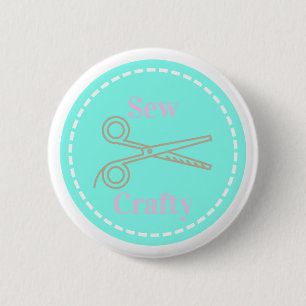 Sew Crafty Pastel Pink Gray Aqua Button