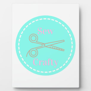 Sew Crafty Pastel Pink Gray Aqua Fotoplatte