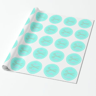 Sew Crafty Pastel Pink Gray Aqua Geschenkpapier