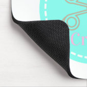 Sew Crafty Pastel Pink Gray Aqua Mousepad (Ecke)