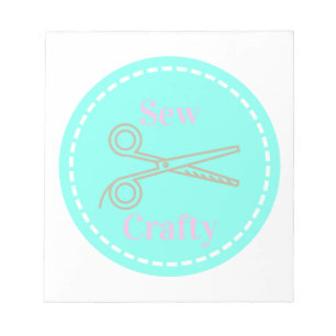 Sew Crafty Pastel Pink Gray Aqua Notizblock