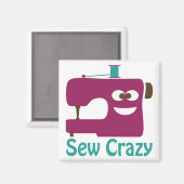Sew Crazy Magnet (Vorderseite/Rückseite)