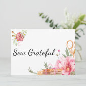 Sew Grateful- Sewing Thank You card Dankeskarte (Stehend Vorderseite)