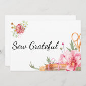 Sew Grateful- Sewing Thank You card Dankeskarte (Vorne/Hinten)