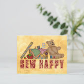 Sew Happy Postkarte (Stehend Vorderseite)
