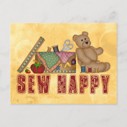 Sew Happy Postkarte (Vorderseite)