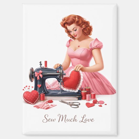 Sew Much Love Vintage Näh-Magnet Magnet (Vorderseite)