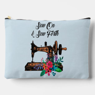 Sew On Quote Vintage Sewing Machine & Floral Zubehörtasche