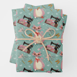 Sew Retro Galentine! 3 Flachpapier Geschenkpapier Set