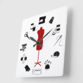 Sew Right Quadratische Wanduhr (Winkel)