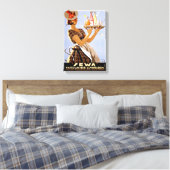 Sewa German Vintage Poster wiederhergestellt Leinwanddruck (Insitu (Schlafzimmer))