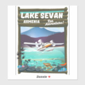 Sewan Armenien Vintages Reiseplakat Aufkleber (Blatt)