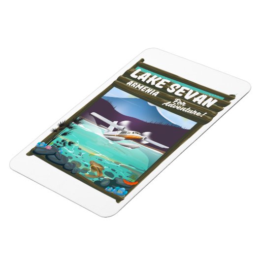 Sewan Armenien Vintages Reiseplakat Magnet (Linke Seite)