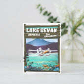 Sewan Armenien Vintages Reiseplakat Postkarte (Stehend Vorderseite)