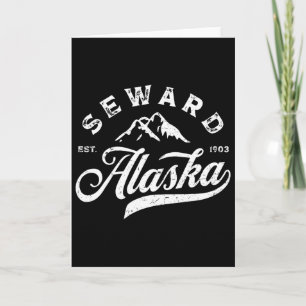 Seward Alaska Ak Vintage Berge Familienurlaub Karte