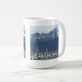 Seward, Alaska-Hafensegelboot-Tasse Kaffeetasse (VorderseiteRechts)
