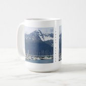Seward, Alaska-Hafensegelboot-Tasse Kaffeetasse (Vorderseite Links)