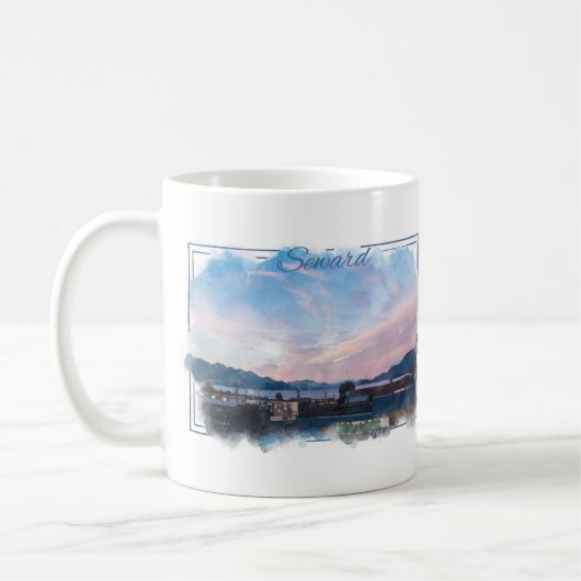 Seward Alaska Watercolor-Kaffee-Tasse Kaffeetasse (Links)