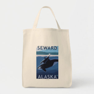 Seward, AlaskaOrca und Calf Szene Tragetasche