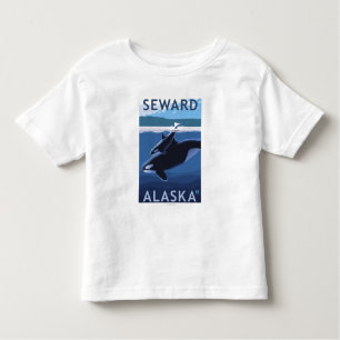 Seward, AlaskaOrca und Kalb-Szene Kleinkind T-shirt