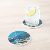 Seward Harbour Alaska Abstrakter Impressionismus Sandstein Untersetzer (Seite)