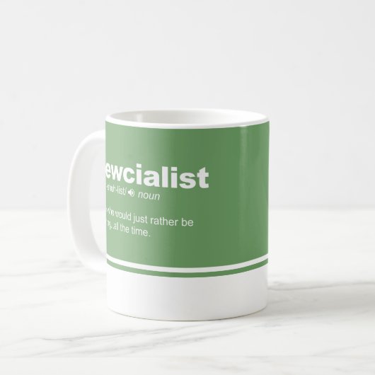 Sewcialist Funny Sewing Modern Typografy Coffee Kaffeetasse (Vorderseite Links)