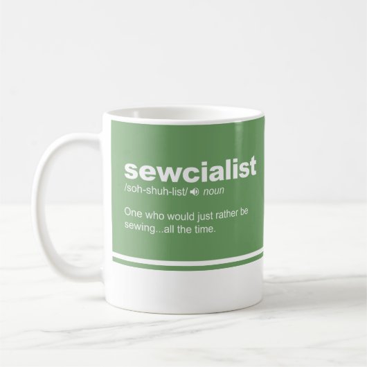 Sewcialist Funny Sewing Modern Typografy Coffee Kaffeetasse (Links)