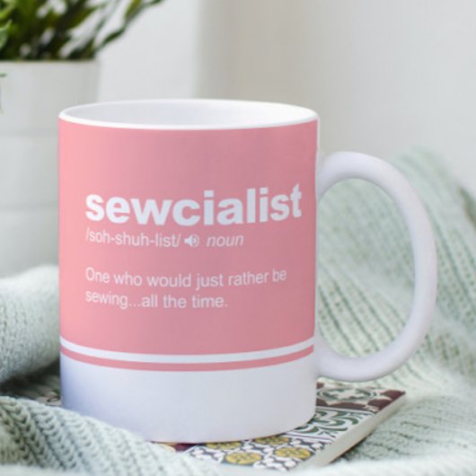 Sewcialist Funny Sewing Modern Typografy Coffee Kaffeetasse