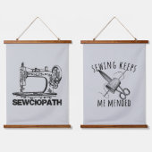 Sewciopath Sewing Keeps Me Mended Fun Wandteppich Mit Holzrahmen (Doppelt)