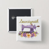 Sewciopath (Soziopath) Vintage Nähmaschine Button (Vorne & Hinten)