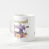 Sewciopath (Soziopath) Vintage Nähmaschine Kaffeetasse (Vorderseite Links)