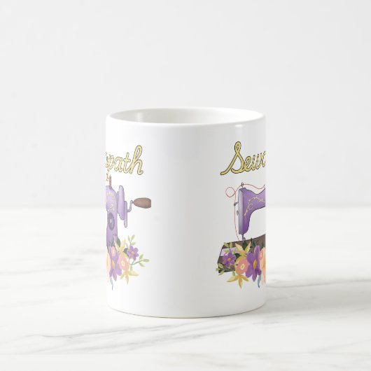 Sewciopath (Soziopath) Vintage Nähmaschine Kaffeetasse (Mittel)