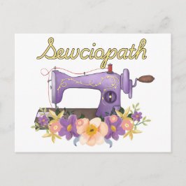 Sewciopath (Soziopath) Vintage Nähmaschine Postkarte