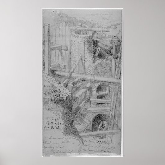 Sewer construction in Bloomsbury, London, 1845 Poster (Vorne)