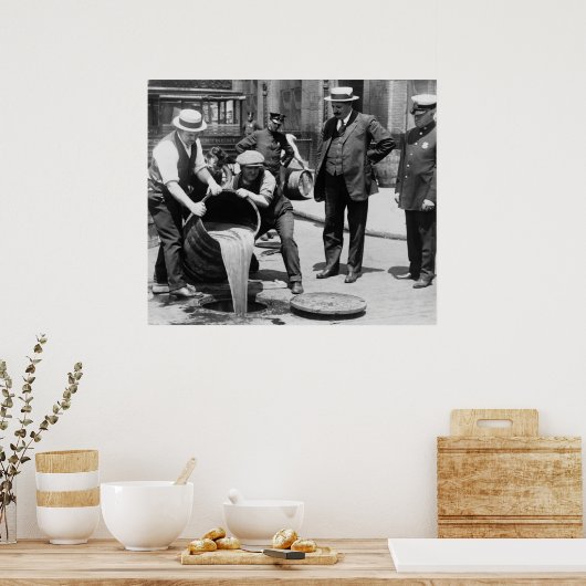 SEWER DUMP des Verbots BIER c. 1925 Poster (Küche)