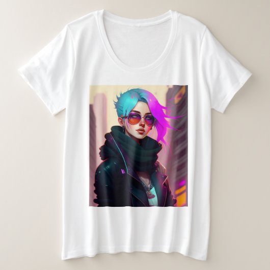 Sewer Emo Punk Lady Große Größe T-Shirt (Design vorne)