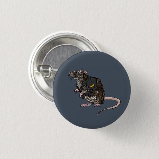 Sewer Punk Rat Button (Vorne & Hinten)