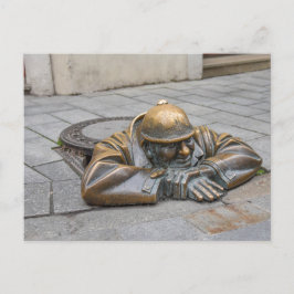 Sewer Worker Bronze Statue, Bratislava, Slowakei Postkarte