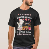 Sewing and Cat T-Shirt (Vorderseite)