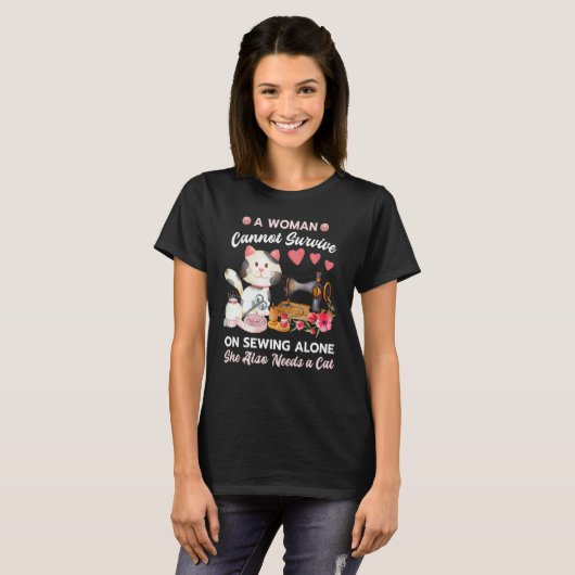 Sewing and Cat T-Shirt (Vorne ganz)